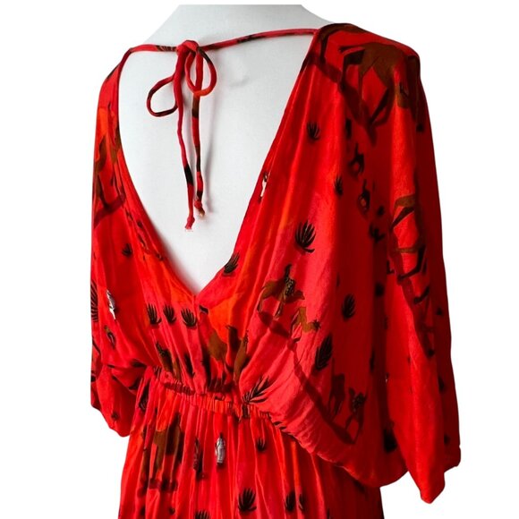 Anthropologie Dress Small Isabelle Feliu Karakum Fall Boho Dress Camel Desert - Picture 7 of 16